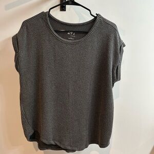 Maurices Black and White Striped Short Sleeve Top